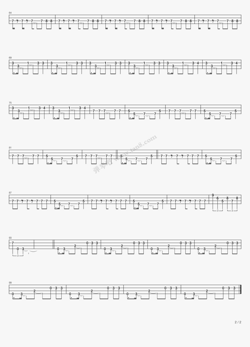 Rock Icon 电贝斯 第2张 , Png Download - Sheet Music, Transparent Png, Free Download