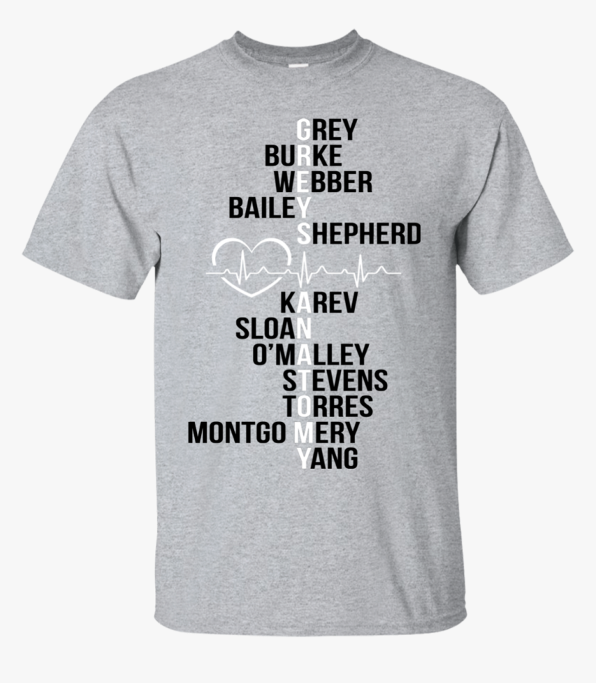 Greys Anatomy - Grey - Burke - Webber - Bailey T-shirt - Alzheimer's Awareness Tee Shirt, HD Png Download, Free Download