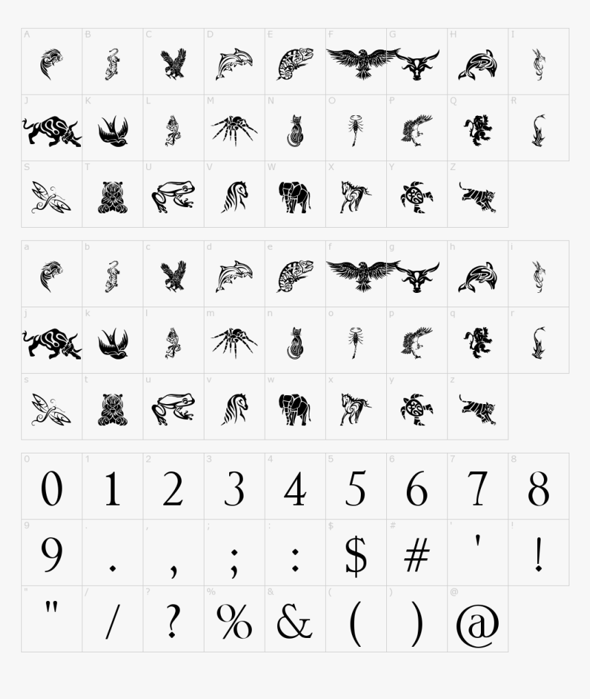 Transparent Tribal Designs Png - Tribal Animals Tattoo Designs Font, Png Download, Free Download