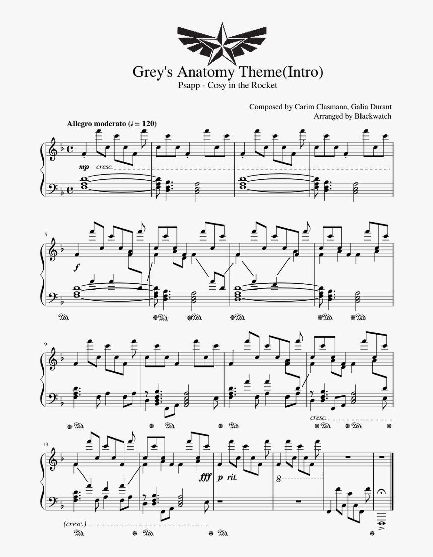 Grey S Anatomy Theme Piano Sheet Music Pdf Hd Png Download Kindpng