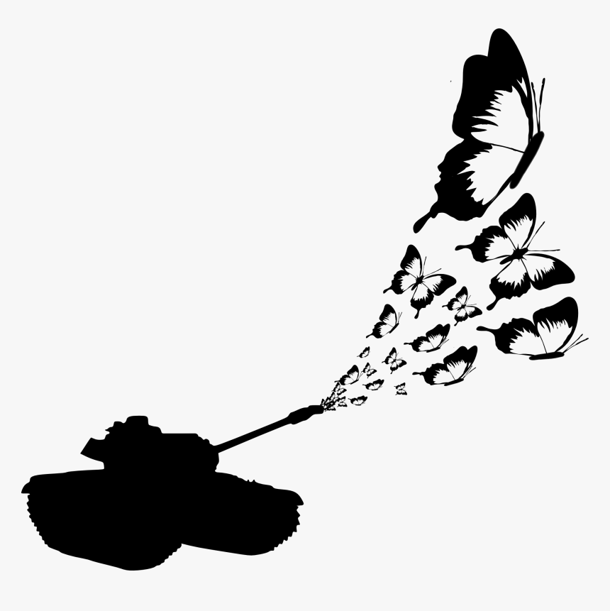 Butterfly Clip Art Black And White Buzzerg - War And Peace Png, Transparent Png, Free Download