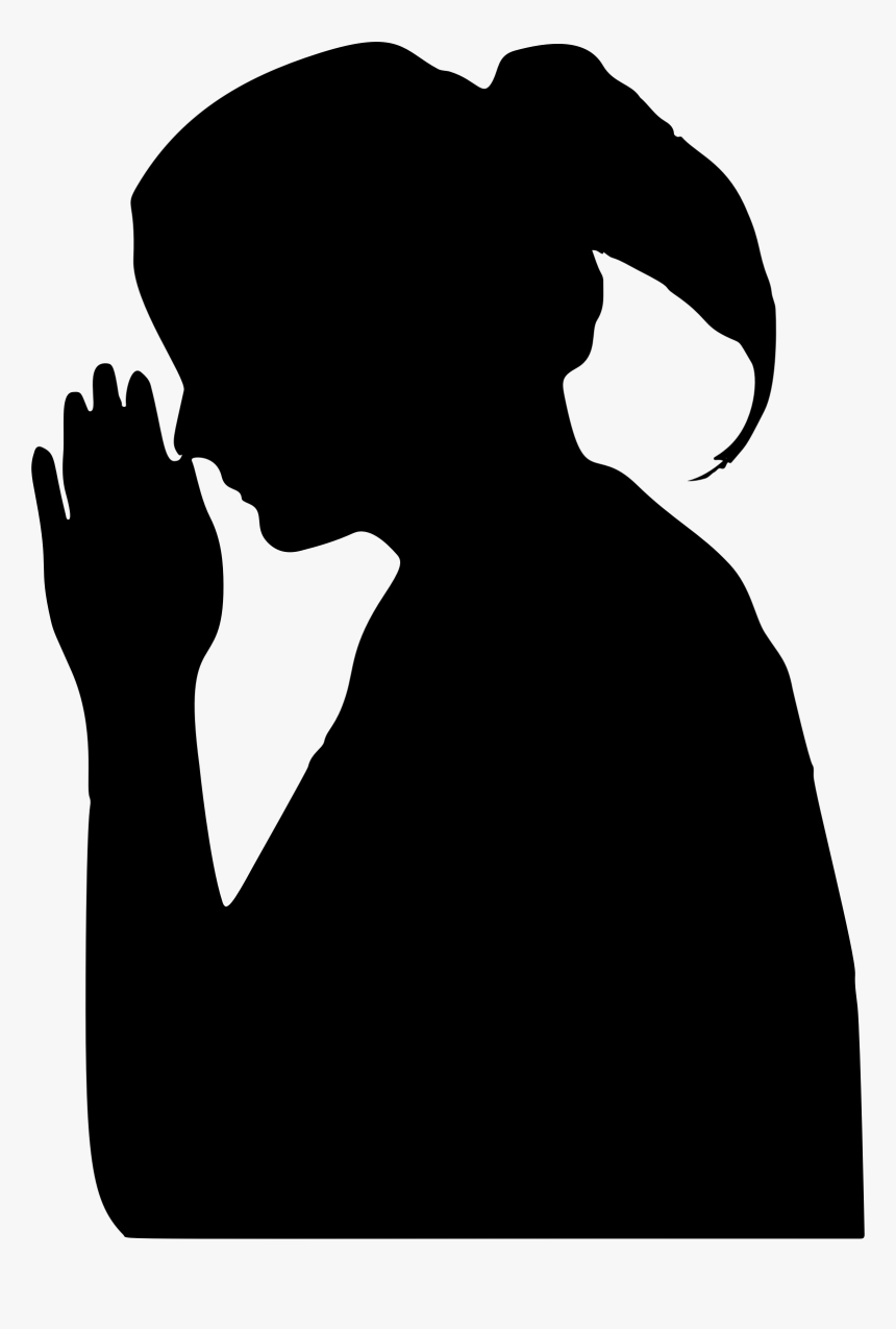 Shoulder,human Behavior,silhouette - Woman Praying Silhouette Transparent Png, Png Download, Free Download