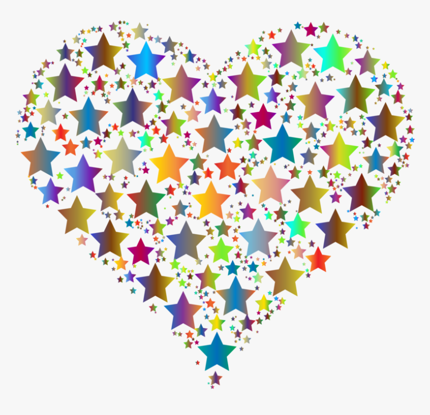 Heart,balloon,drawing - Colorful Heart And Star, HD Png Download, Free Download