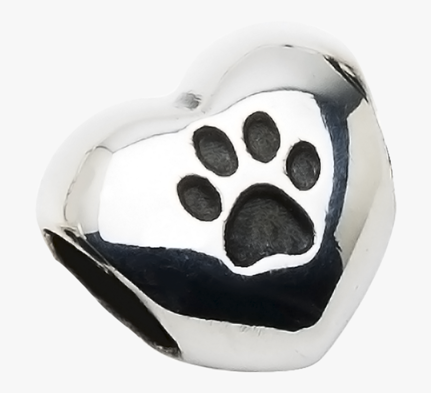 A Beautiful Sterling Silver Heart Charm With One Paw - Plush, HD Png Download, Free Download