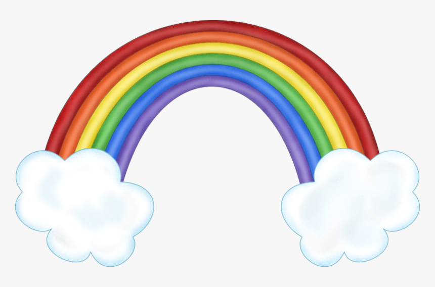 Rainbow With Clouds Clipart K - Rainbow And Clouds Transparent, HD Png Download, Free Download