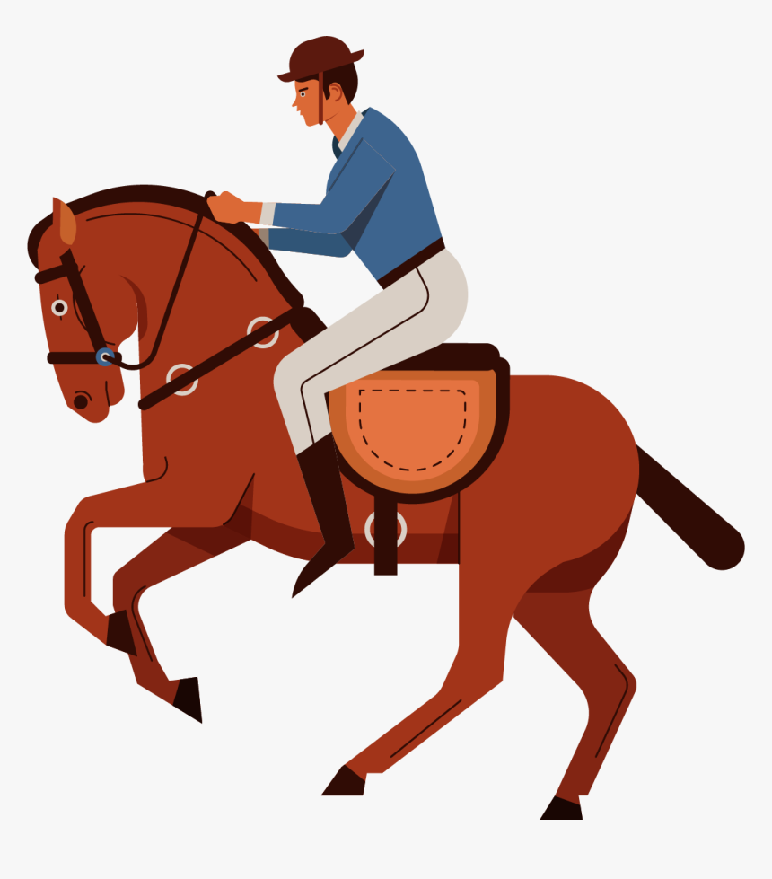 Horse Riding Cartoon, HD Png Download - kindpng