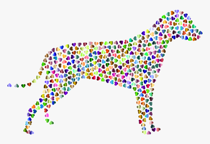 Hearts Silhouette Prismatic - Dog Silhouette Color Png, Transparent Png, Free Download