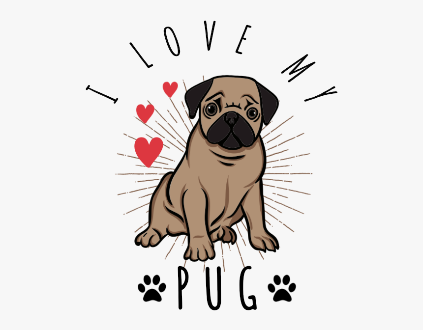 Love Pugs Transparent, HD Png Download, Free Download