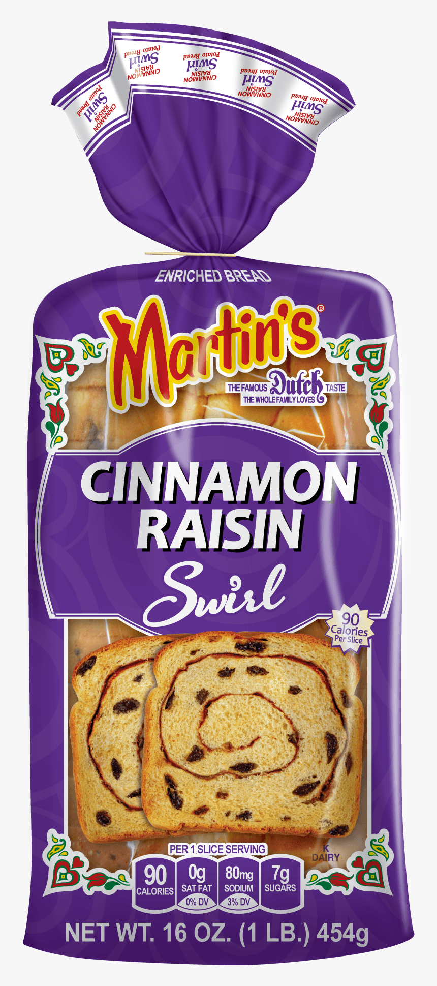 Martin"s Cinnamon Raisin Swirl Potato Bread - Martin Swirl Bread, HD Png Download, Free Download