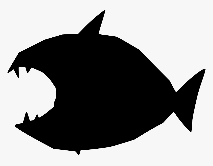 Shark,silhouette,whales Dolphins And Porpoises - Piranha Silhouette Png ...