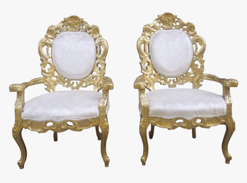 Gold & Ivory Velvet Chairs - Chair, HD Png Download, Free Download