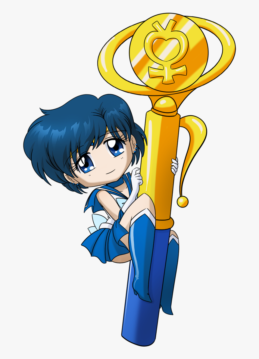 Smeadows 295 38 Sailor Mercury Wand By Smeadows - Chibi Sailor Mercury Png, Transparent Png, Free Download