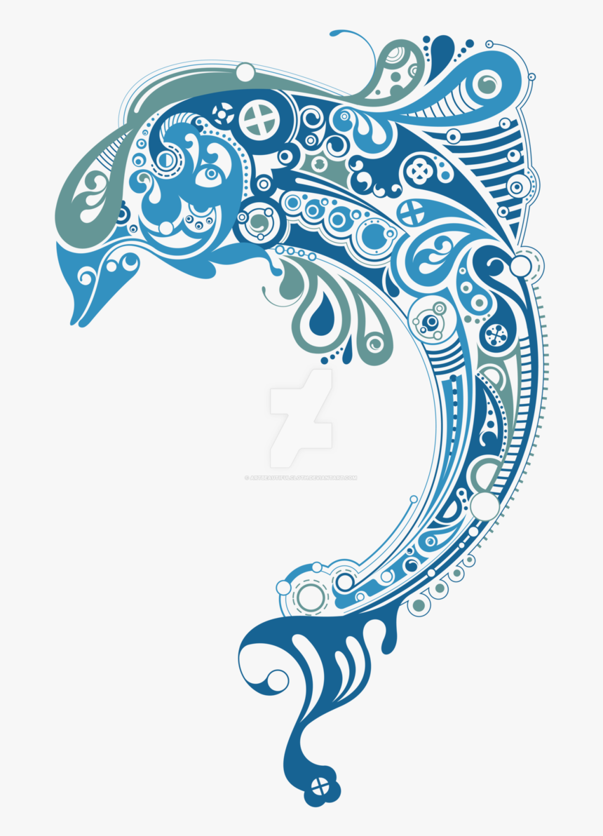 Dolphin Vector Png - Dolphin Abstract, Transparent Png - kindpng