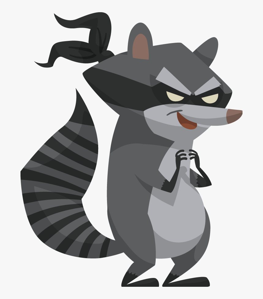 Transparent Raccoon Clipart - Raccoon Bandit Cartoon, HD Png Download