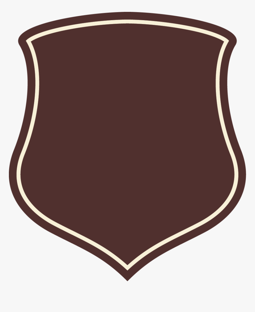 Brown Shield Bottom Down Curve Side Badge With White, HD Png Download, Free Download