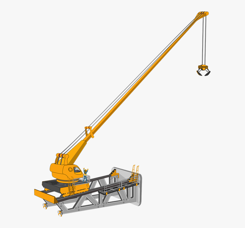 Crane, Machine, Heavy Equipment, Building Construction - Crane Excavator, HD Png Download, Free Download