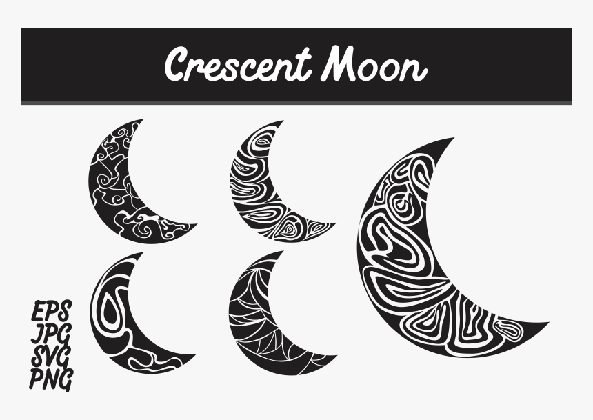Transparent Crescent Moon Vector Png - Batik Mega Mendung Png, Png Download, Free Download