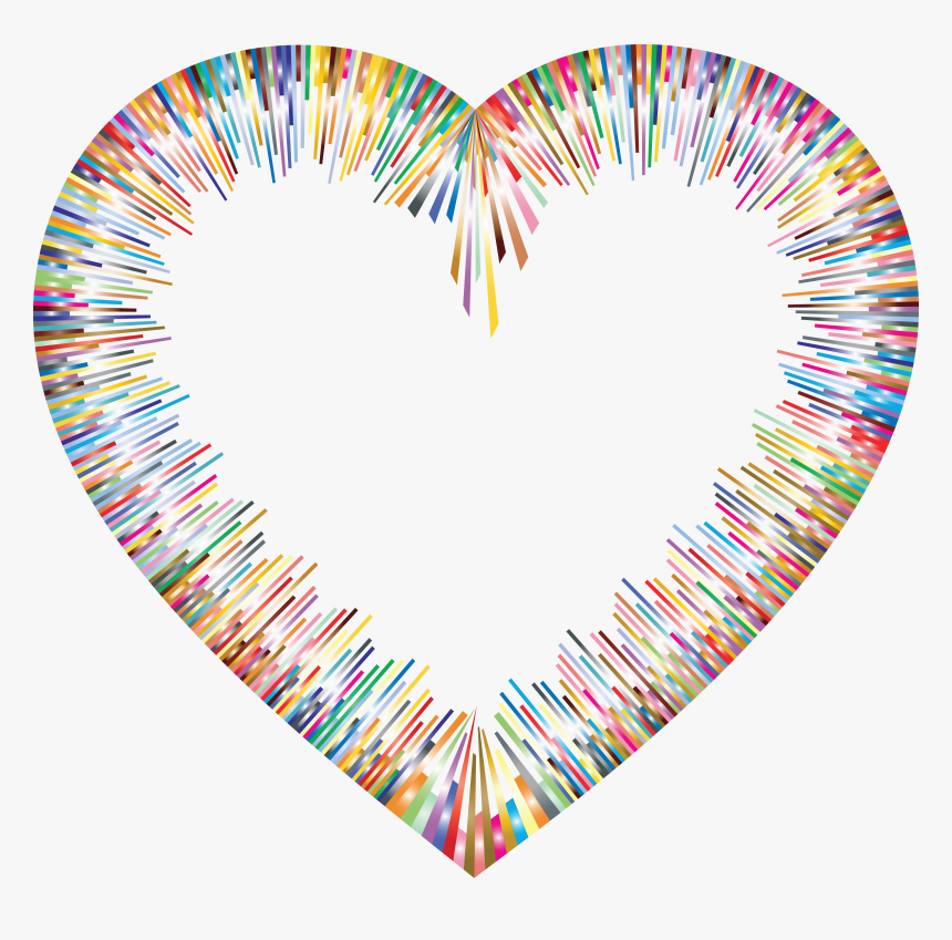 Color Spectrum Heart Shape Png Image - Free Heart Border Clipart, Transparent Png, Free Download