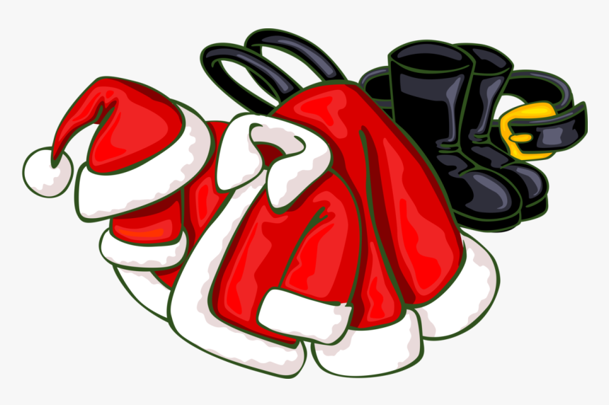 Vector Illustration Of Santa Claus Suits, Boots, And - Santa Suit Clip Art, HD Png Download, Free Download