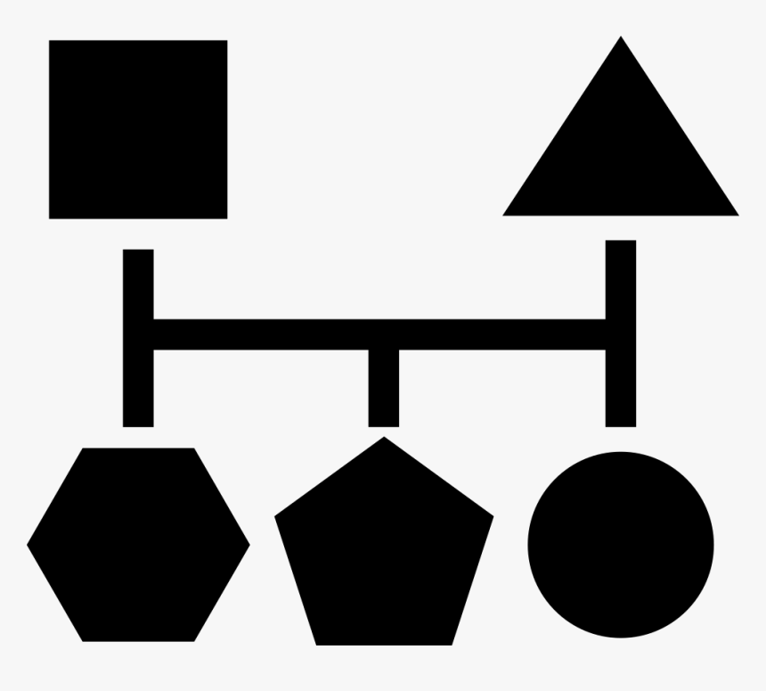 Blocks Scheme Of Five Geometric Basic Black Shapes - Scheme Icons, HD Png Download, Free Download