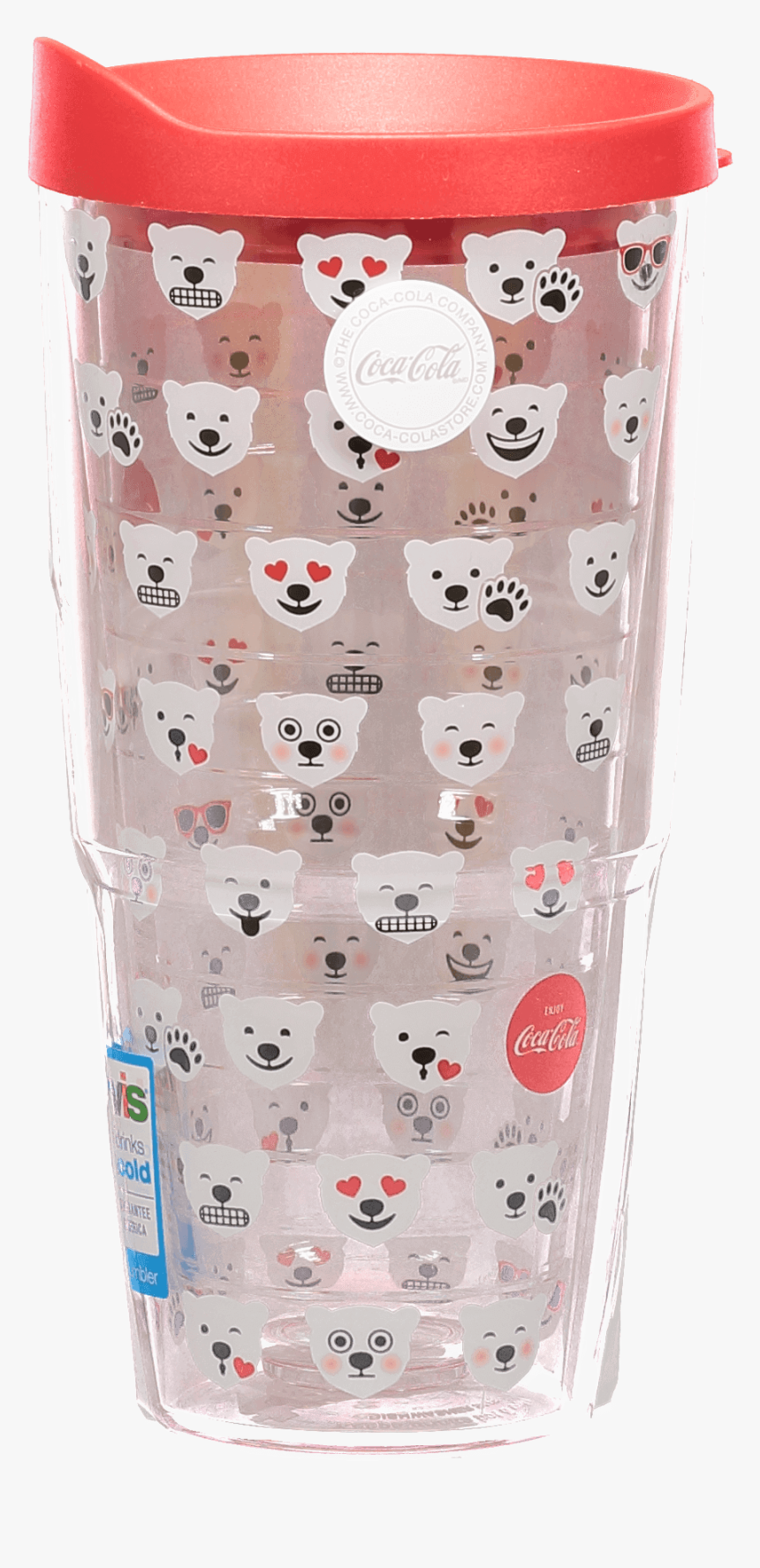 Coca Cola Polar Bear Emoji Clear Tervis Tumbler - Polar Bear Tervis Tumbler, HD Png Download, Free Download