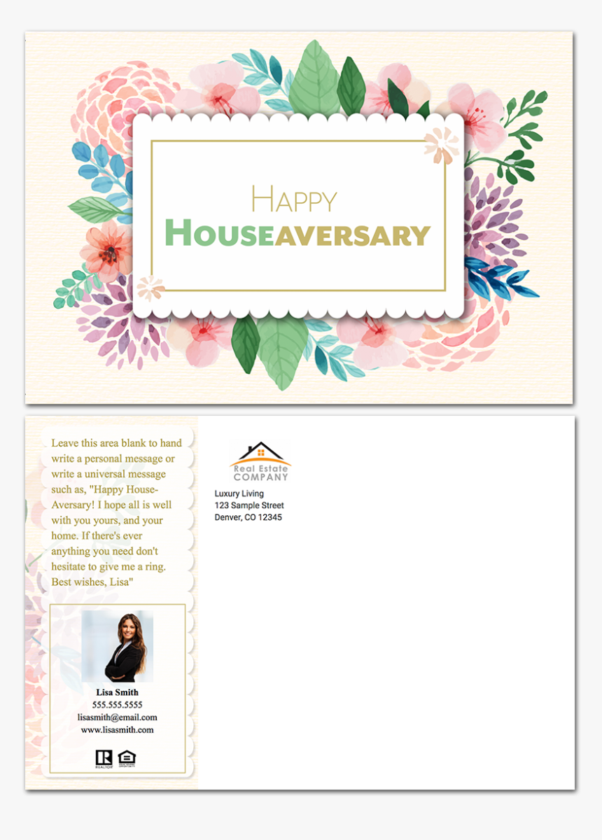 Real Estate Postcard - Happy Housiversary, HD Png Download, Free Download