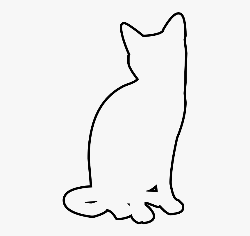 Outline Of A Cat - Cartoon, HD Png Download, Free Download