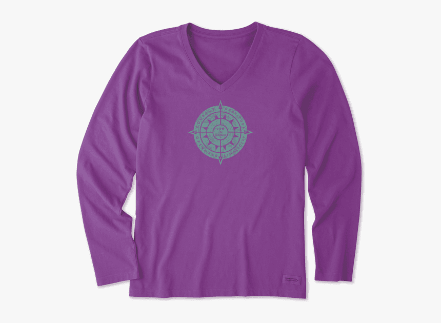 Women"s Sun Compass Long Sleeve Crusher Vee - Womens Halloween Tshirts, HD Png Download, Free Download