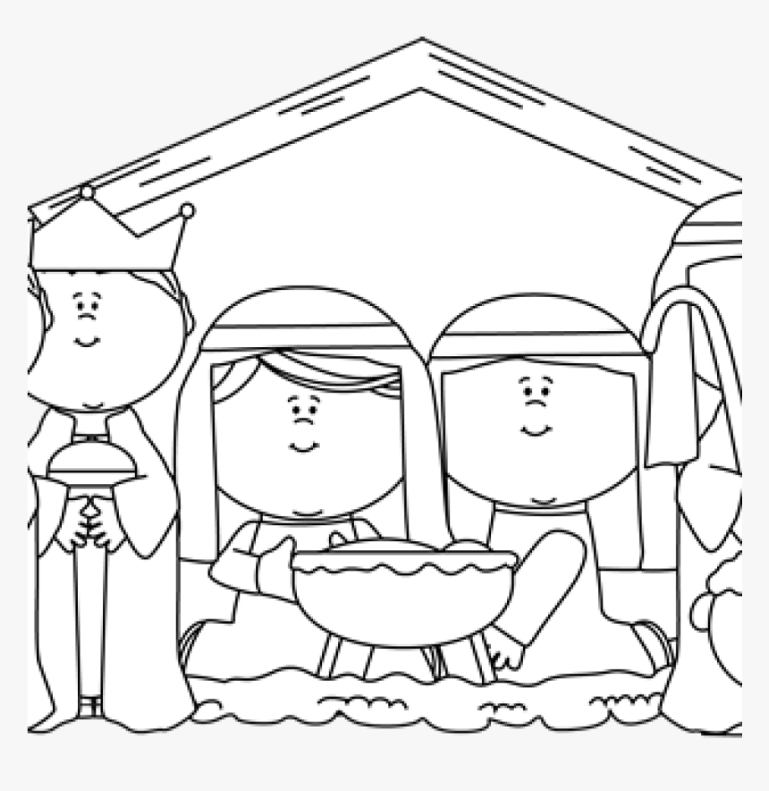 Transparent Wise Men Png - Nativity Christmas Clip Art Black And White, Png Download, Free Download