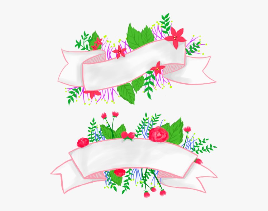 Flower Banner Png And - Banner Flores Png, Transparent Png, Free Download