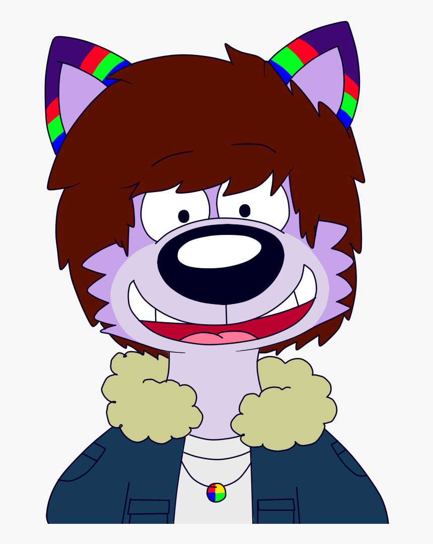 Happy Purple Wolf - Cartoon, HD Png Download, Free Download