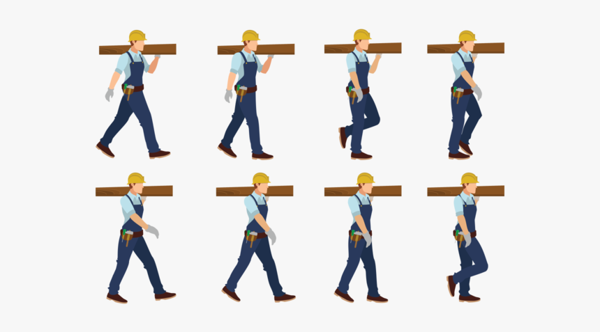 Carpenter Man Walking Cycle, HD Png Download, Free Download