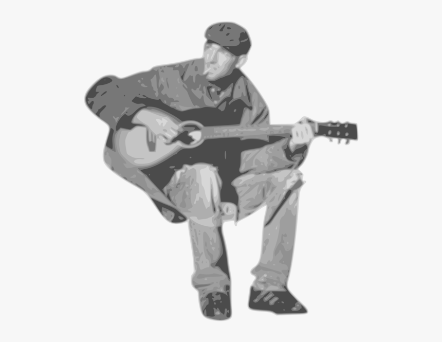 Angle,sitting,baseball Equipment - Man With Guitar Png, Transparent Png, Free Download