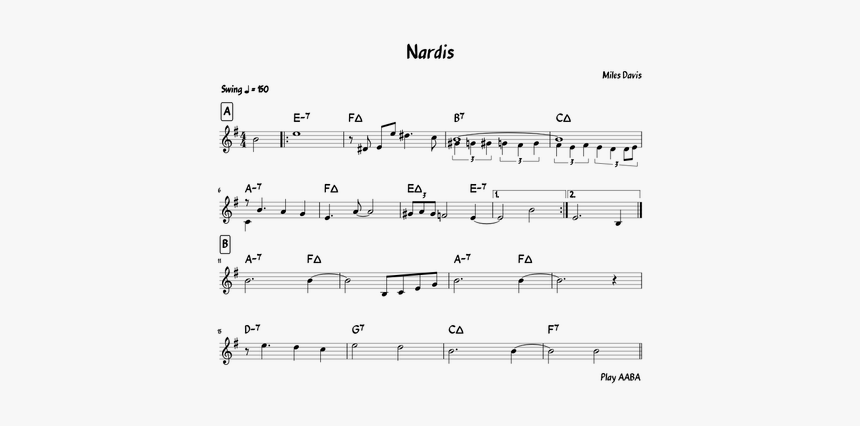 Nardis Sheet Music, HD Png Download, Free Download