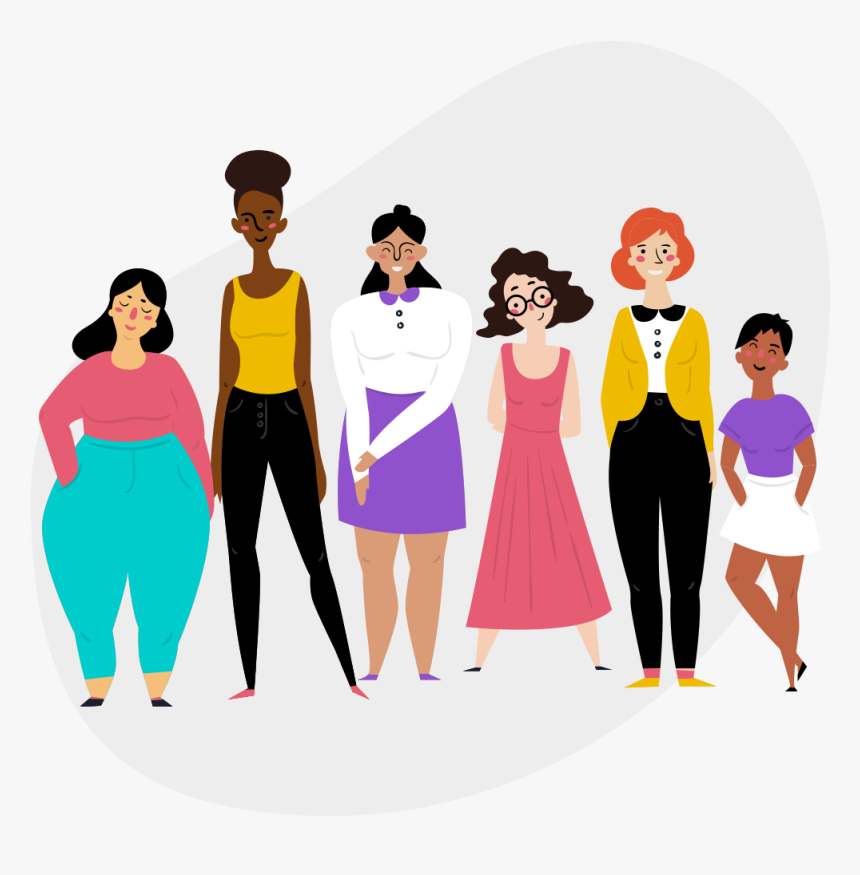 Animated Group Of Women, HD Png Download - kindpng