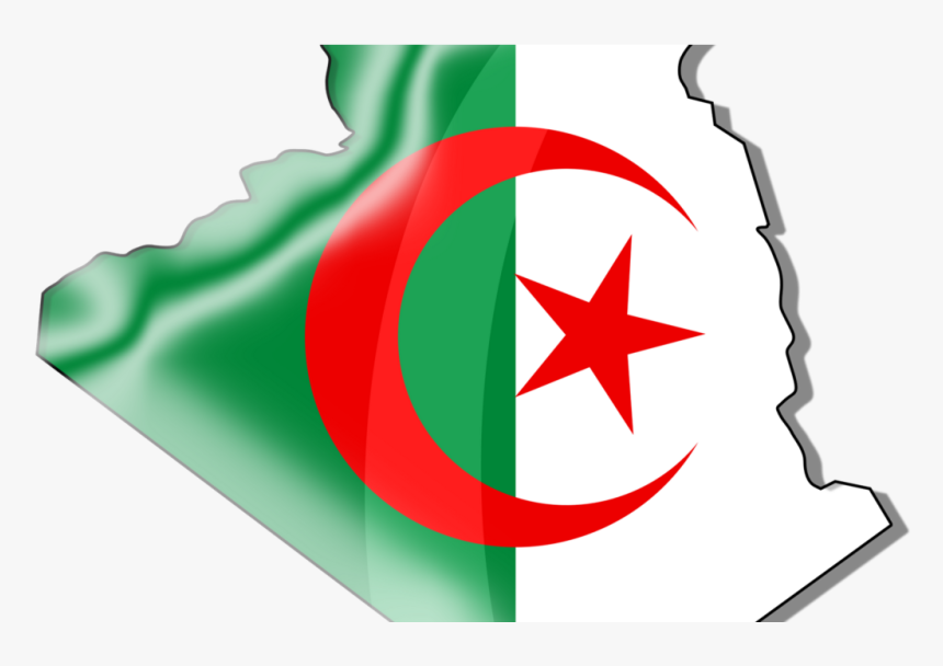 Algeria Flag Country Map - Algeria Country Flag Map, HD Png Download, Free Download