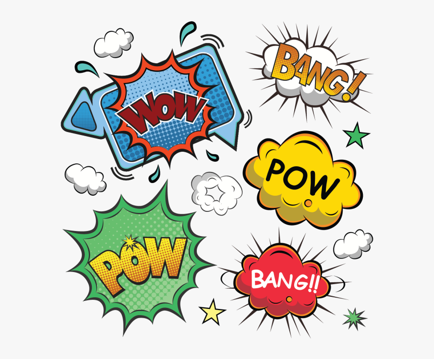 Clip Art Set Of Colorful Speech - Comic Speech Bubbles Png, Transparent Png, Free Download