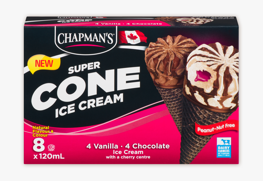 Chapman"s Cherry Centre Ice Cream Cone - Chapman's Super Cone Ice Cream, HD Png Download, Free Download