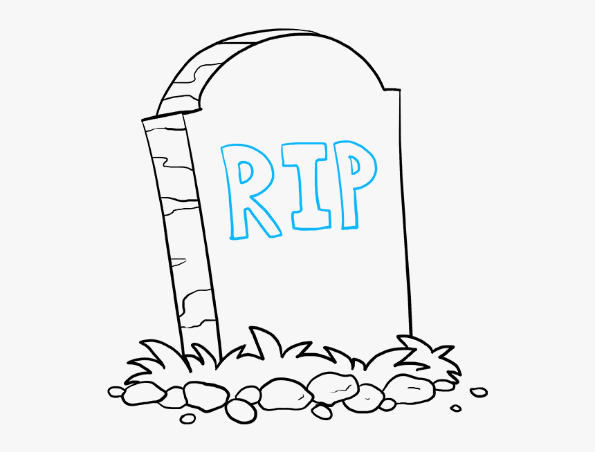 How To Draw A Tombstone Draw A Grave Easy, HD Png Download kindpng