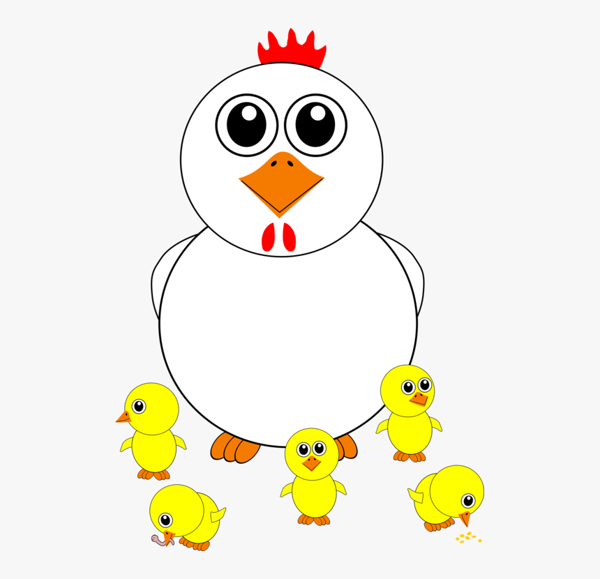 Cartoon Chicken And Chicks Vector Illustration - Chicken Clipart Face ...