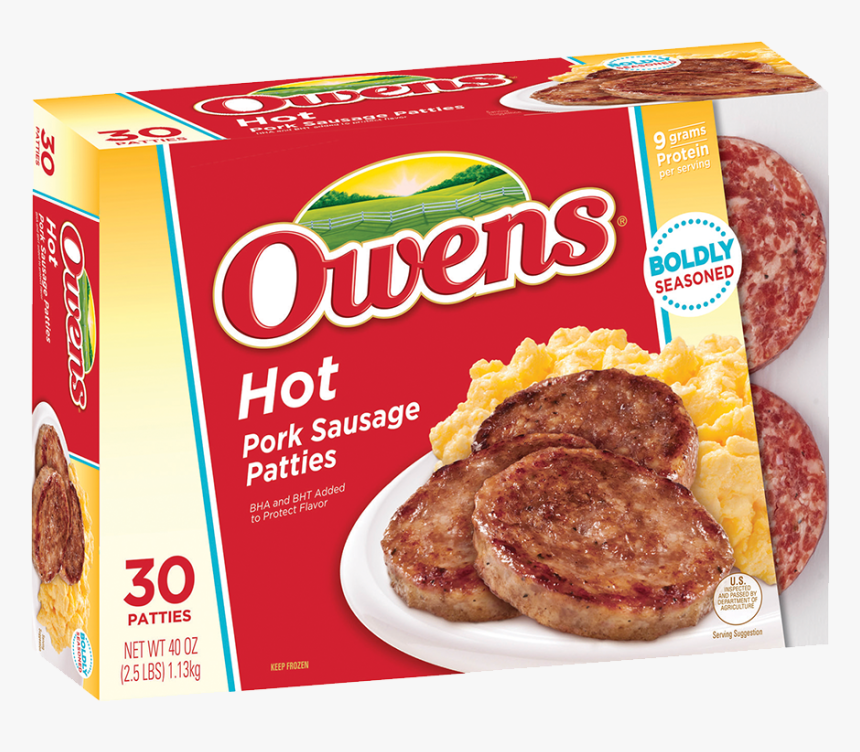 Owens® Frozen Pork Breakfast Sausage Hot 40 Oz - Breakfast Sausage, HD Png Download, Free Download