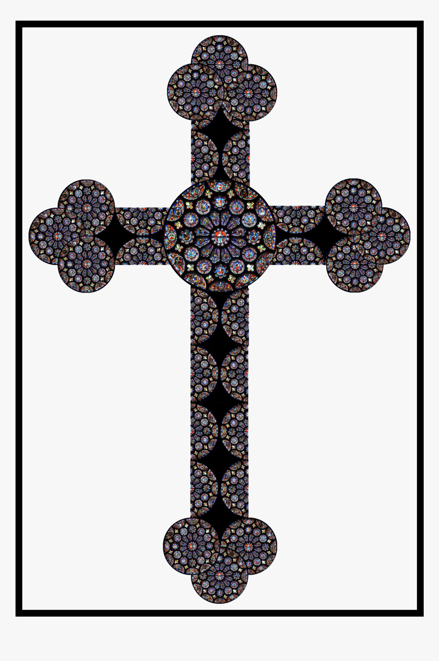 Chartres Cross With Black Frame For Wiki Science Entry - Jesus Christ Cross Locket, HD Png Download, Free Download