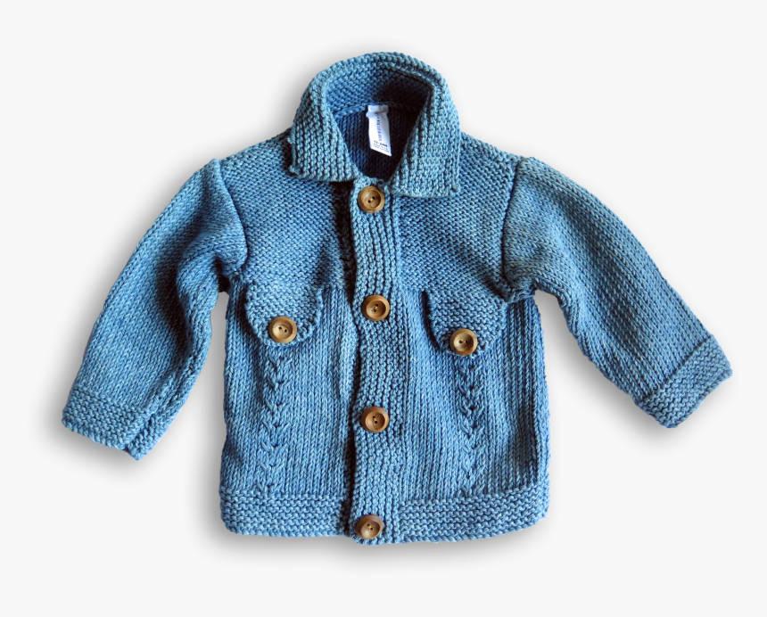 Denim Knitted Jacket Baby - Cardigan, HD Png Download, Free Download