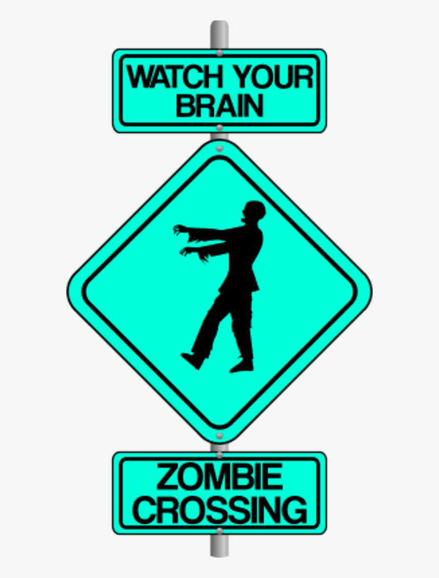 Zombie Crossing The Street Comic Traffic Sign - Traffic Sign, HD Png Download, Free Download