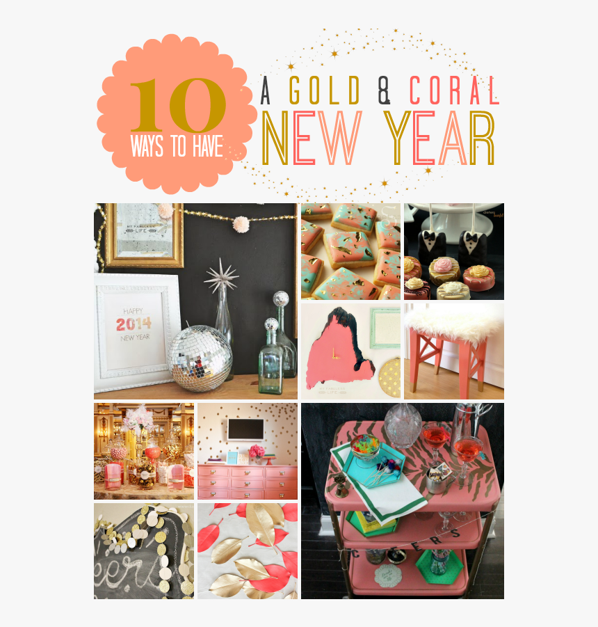 Coral And Gold New Year Party Inspiration - Egg Decorating, HD Png Download, Free Download