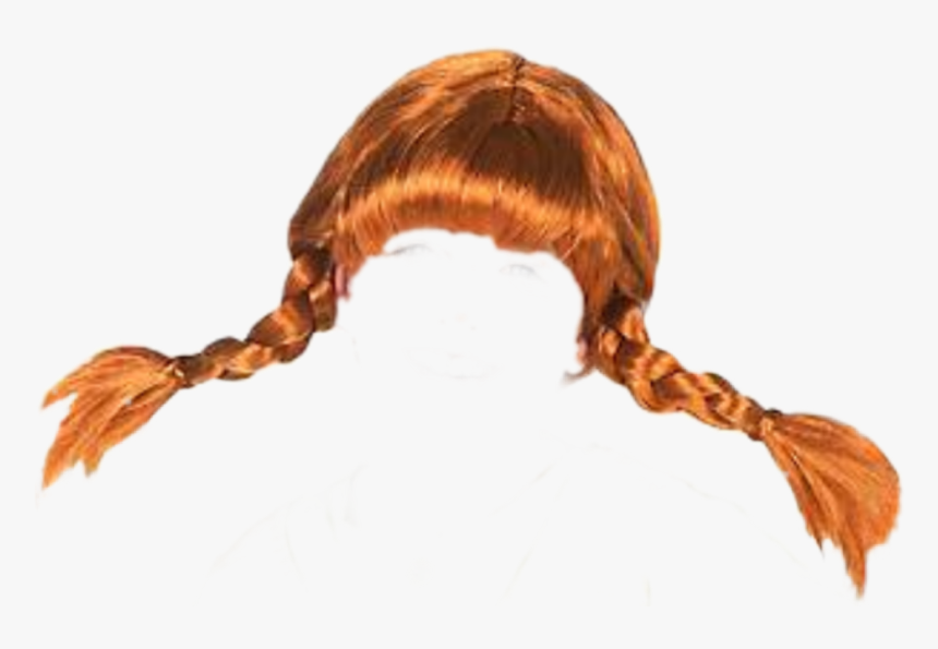 Transparent Pigtail Hair Clipart - Pippi Longstocking Wig, HD Png Download, Free Download