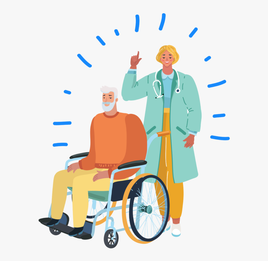 Illustration Of Caregiver And Skilled Patient - Sitting, HD Png Download, Free Download