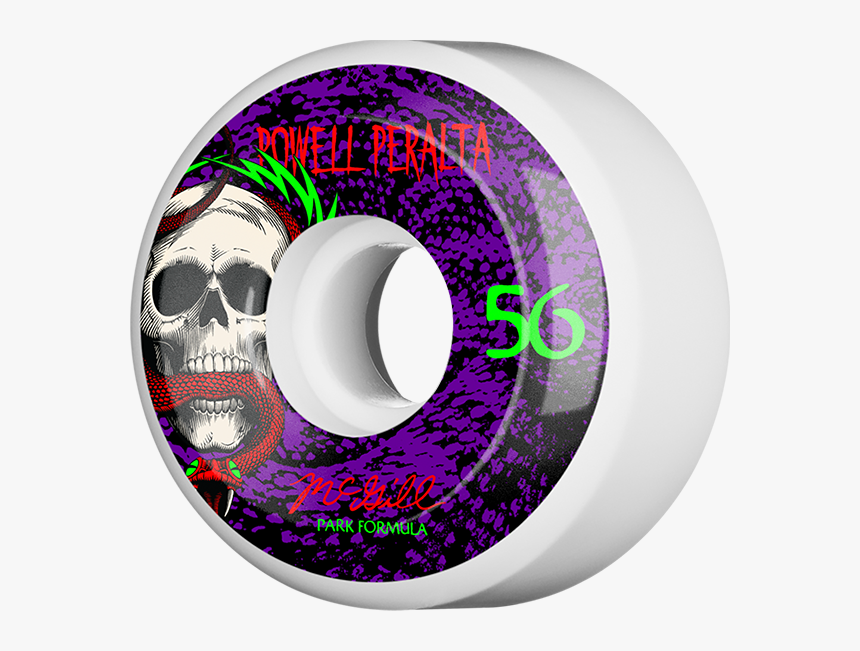 Powell Peralta Mcgill Skull & Snake 4 Pf 56mm White/pur - Wheels Mcgill Skull Snake, HD Png Download, Free Download