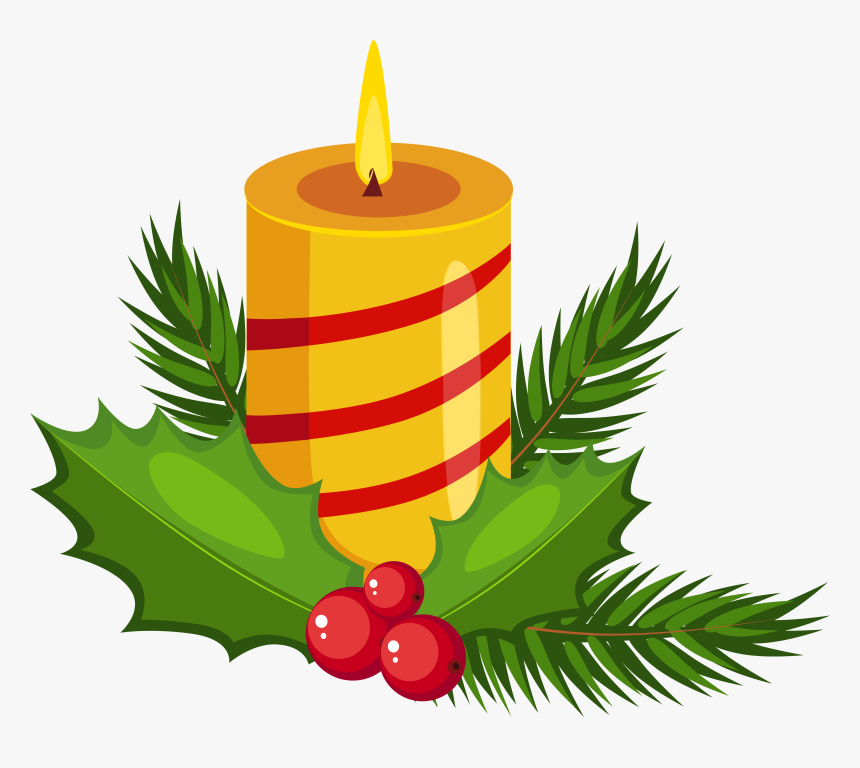 Christmas Holly Candle Transparent Png Clip Art Imageu200b, Png Download, Free Download