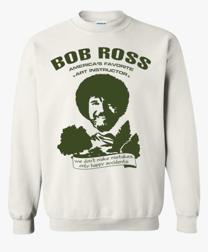 Bob Ross Ls,hoodie,sweatshirt Teeever Ls Ultra Cotton - Bob Ross And White Clip Art, HD Png Download, Free Download